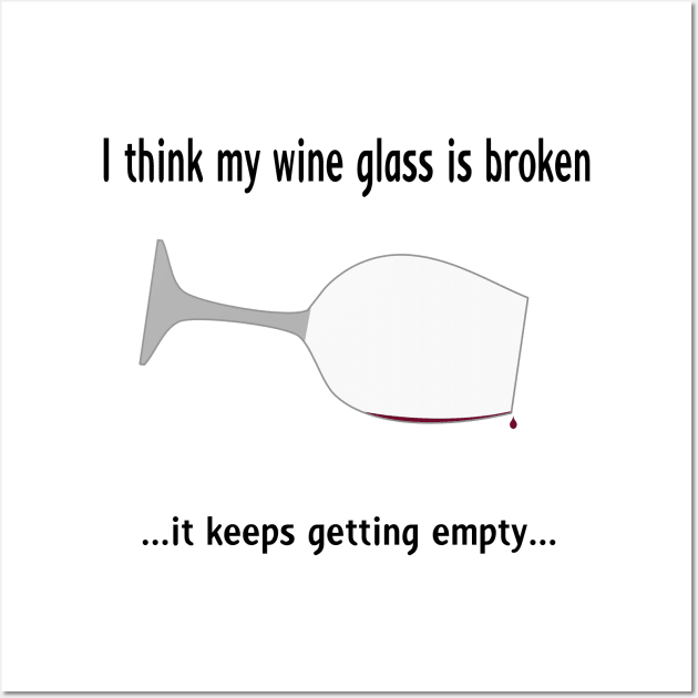 Broken wine glass - red wine for light bg Wall Art by CounterCultureWISE